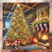 Autocollant Pour Fenêtre Clôture de fenêtre de l'arbre de Noël (Feuille 2)