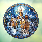 Autocollant Pour Fenêtre Clôture de fenêtre de l'église de Noël (Feuille 3)