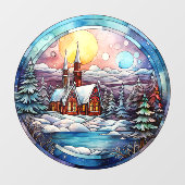 Autocollant Pour Fenêtre Clôture de fenêtre de l'église de Noël (Feuille)