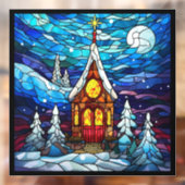 Autocollant Pour Fenêtre Clôture de fenêtre de l'église d'hiver (Feuille 2)