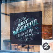 Autocollant Pour Fenêtre Clôture de fenêtre de Noël (Fenêtre de café)