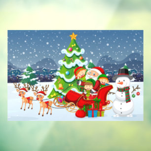 Autocollant Pour Fenêtre Clôture de fenêtre de Noël