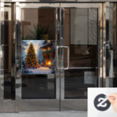 Autocollant Pour Fenêtre Clôture de fenêtre de Noël extérieur (Porte de bureau)