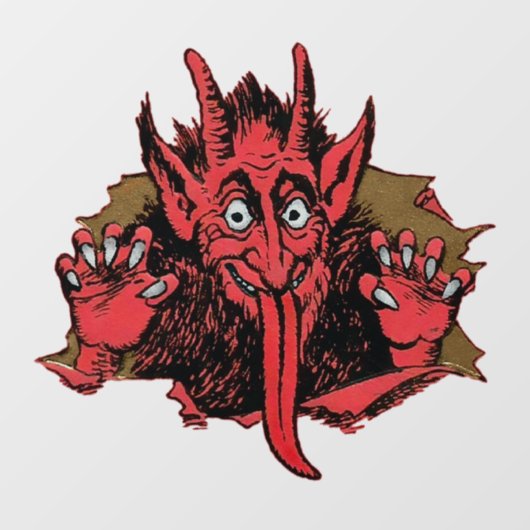 Autocollant Pour Fenêtre Clôture de fenêtre de Noël Krampus (Feuille)