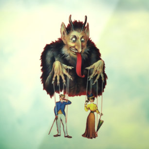 Autocollant Pour Fenêtre Clôture de fenêtre de Noël vintage Krampus