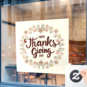 Autocollant Pour Fenêtre Clôture de fenêtre de Thanksgiving (Fenêtre de café)