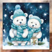 Autocollant Pour Fenêtre Clôture de fenêtre des ours de Noël (Feuille 2)