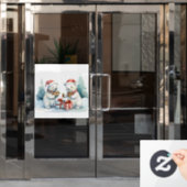 Autocollant Pour Fenêtre Clôture de fenêtre des ours polaires (Porte de bureau)