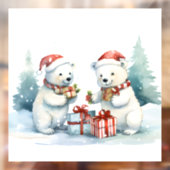 Autocollant Pour Fenêtre Clôture de fenêtre des ours polaires (Feuille 2)