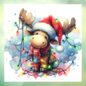 Autocollant Pour Fenêtre Clôture de fenêtre d'orignal de Noël (Feuille 3)