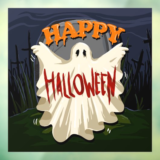 Autocollant Pour Fenêtre Clôture de fenêtre du fantôme d'Halloween (Feuille 3)