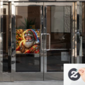 Autocollant Pour Fenêtre Clôture de fenêtre du Père Noël (Porte de bureau)