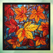 Autocollant Pour Fenêtre Clôture de fenêtre Feuilles d'automne (Feuille 3)