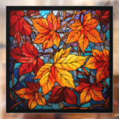 Autocollant Pour Fenêtre Clôture de fenêtre Feuilles d'automne (Feuille 2)