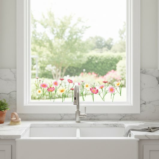 Autocollant Pour Fenêtre Clôture de fenêtre Fleurs sauvages