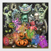 Autocollant Pour Fenêtre Clôture de fenêtre Halloween (Feuille)