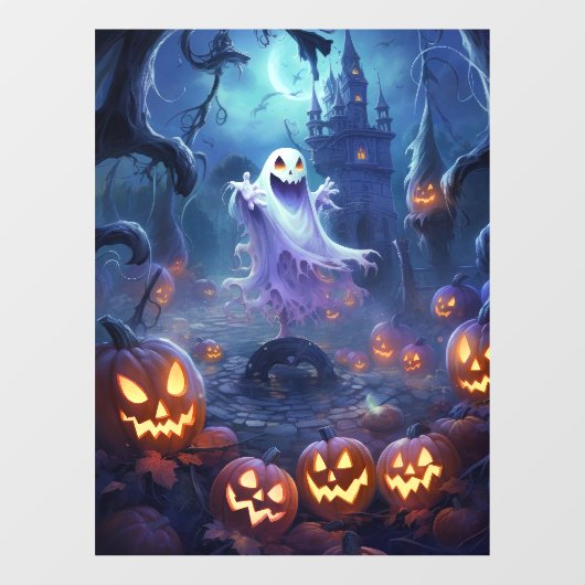 Autocollant Pour Fenêtre Clôture de fenêtre Halloween (Feuille)
