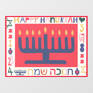 Autocollant Pour Fenêtre Clôture de fenêtre Hanoukka Modern Menorah