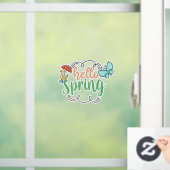 Autocollant Pour Fenêtre Clôture de fenêtre Hello Spring (Maison)