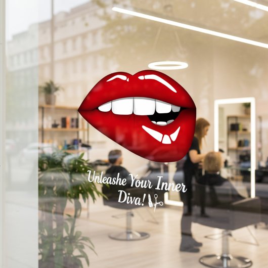 Autocollant Pour Fenêtre Clôture de fenêtre Lèvres rouges