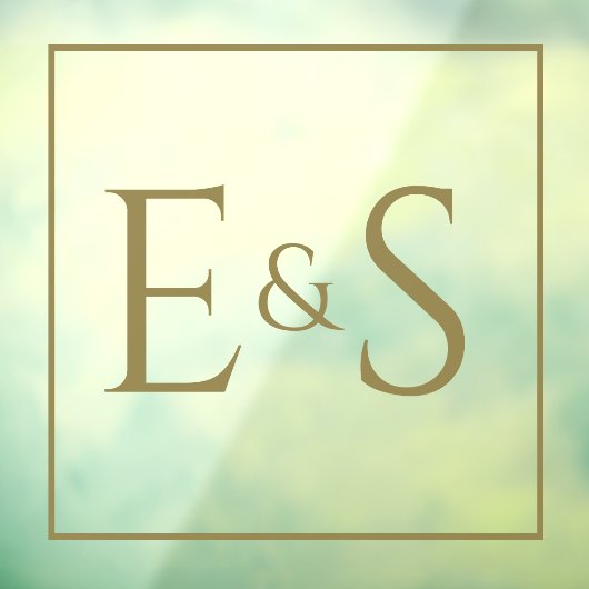 Autocollant Pour Fenêtre Clôture de fenêtre Mariage des initiales or (Feuille 3)