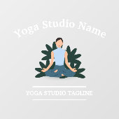 Autocollant Pour Fenêtre Clôture de fenêtre modifiable de Yoga Studio (Feuille)