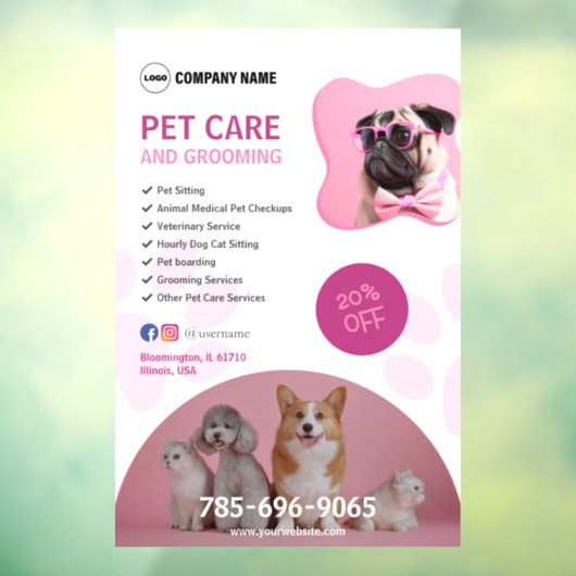 Autocollant Pour Fenêtre Clôture de fenêtre modifiable des services de soin (Feuille 3)