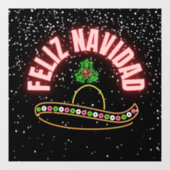 Autocollant Pour Fenêtre Clôture de fenêtre Neon Feliz Navidad (Feuille)