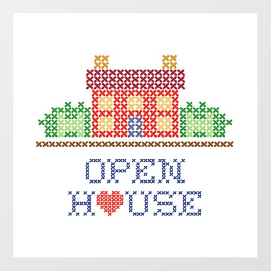Autocollant Pour Fenêtre Clôture de fenêtre Open House (Feuille)