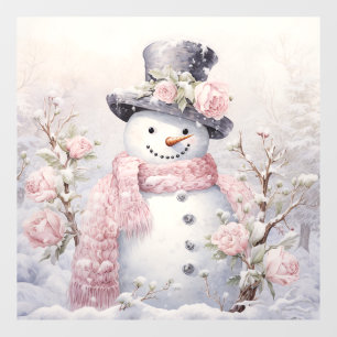 Autocollant Pour Fenêtre Clôture de fenêtre Pastel Snowman
