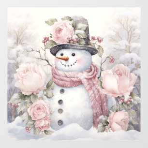 Autocollant Pour Fenêtre Clôture de fenêtre Pastel Snowman