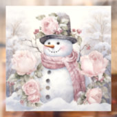 Autocollant Pour Fenêtre Clôture de fenêtre Pastel Snowman (Feuille 2)