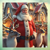 Autocollant Pour Fenêtre Clôture de fenêtre père Noël et Reindeer (Feuille 3)