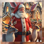 Autocollant Pour Fenêtre Clôture de fenêtre père Noël et Reindeer (Feuille 2)