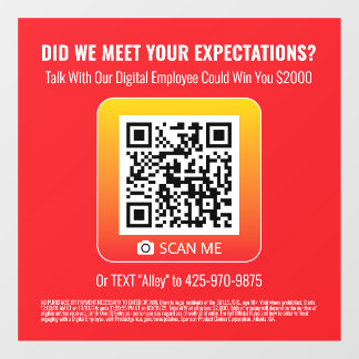 Autocollant Pour Fenêtre Clôture de fenêtre Red 8x8 - Sweepstakes