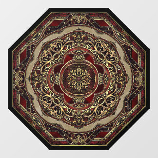 Autocollant Pour Fenêtre Clôture de fenêtre rouge et or