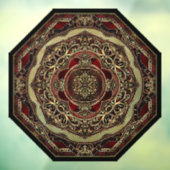 Autocollant Pour Fenêtre Clôture de fenêtre rouge et or (Feuille 3)