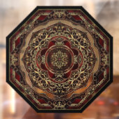 Autocollant Pour Fenêtre Clôture de fenêtre rouge et or (Feuille 2)