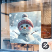 Autocollant Pour Fenêtre Clôture de fenêtre Snowman (Fenêtre de café)