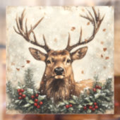 Autocollant Pour Fenêtre Clôture de fenêtre Vintage Noël (Feuille 2)