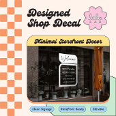 Autocollant Pour Fenêtre Clôture de fenêtre White Business Welcome & Heures