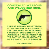 Autocollant Pour Fenêtre Clôture de la fenêtre d'avertissement d'arme caché (Feuille 2)