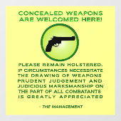 Autocollant Pour Fenêtre Clôture de la fenêtre d'avertissement d'arme caché (Feuille)