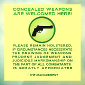 Autocollant Pour Fenêtre Clôture de la fenêtre d'avertissement d'arme caché (Feuille 3)