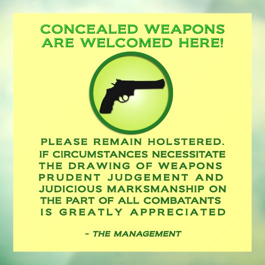 Autocollant Pour Fenêtre Clôture de la fenêtre d'avertissement d'arme caché (Feuille 3)