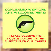 Autocollant Pour Fenêtre Clôture de la fenêtre d'avertissement d'arme caché (Feuille 2)