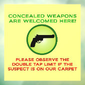 Autocollant Pour Fenêtre Clôture de la fenêtre d'avertissement d'arme caché (Feuille 3)