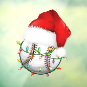 Autocollant Pour Fenêtre Clôture de la fenêtre de baseball Santa Hat (Feuille 3)