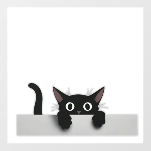 Autocollant Pour Fenêtre Clôture de la fenêtre de chat noir (Feuille)