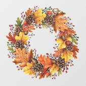 Autocollant Pour Fenêtre Clôture de la fenêtre de couronne d'automne (Feuille)